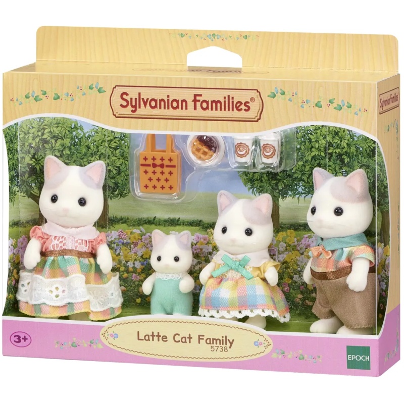 Sylvanian Families Latte Cat Family