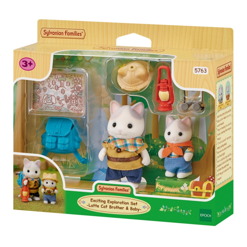 Sylvanian Families Exciting Exploration Set - Latte Cat Brother & Baby