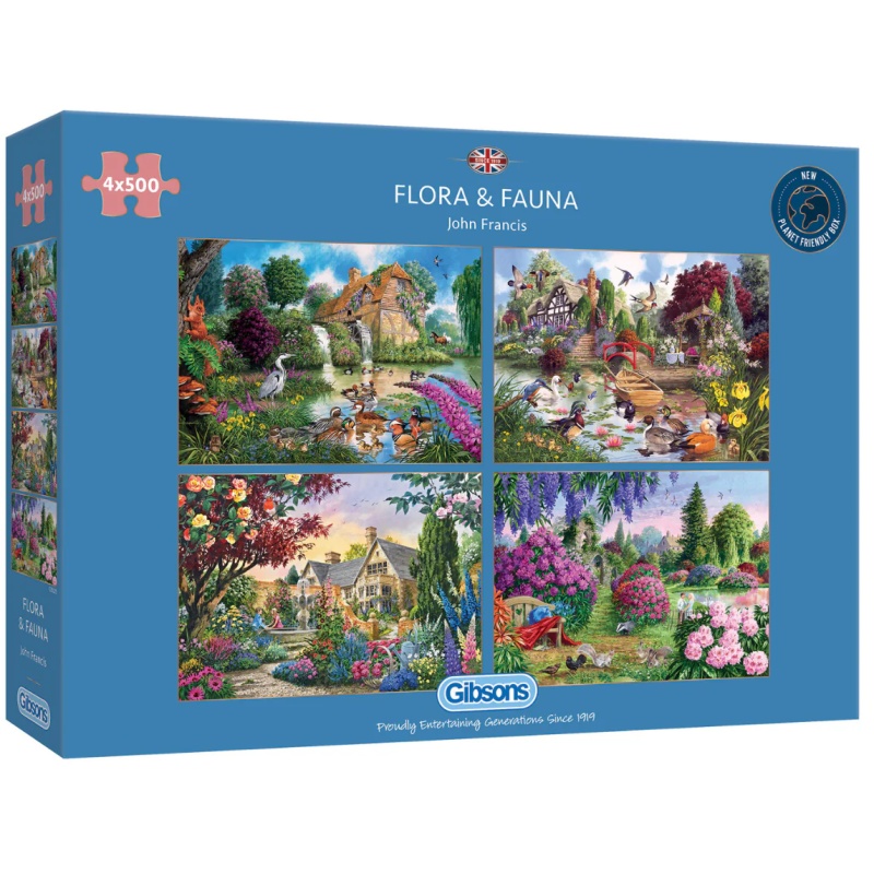 Gibsons Gibsons Flora & Fauna 4 x 500 Piece Puzzle