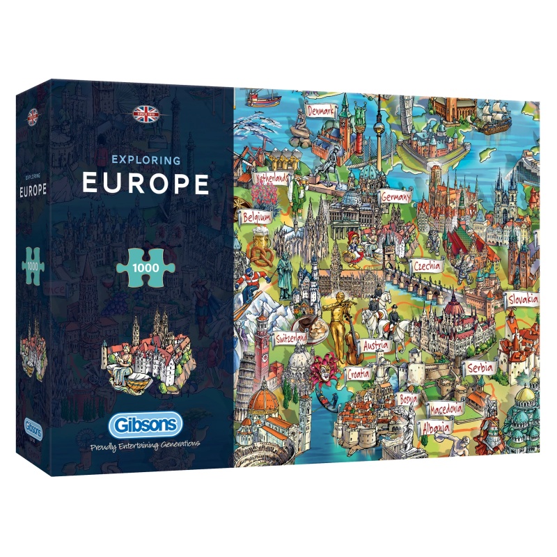 Gibsons Gibsons Exploring Europe 1000 Piece Puzzle