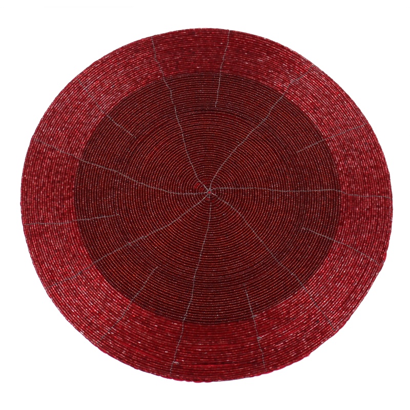 Peggy Wilkins Bliss Beaded Placemat - Red