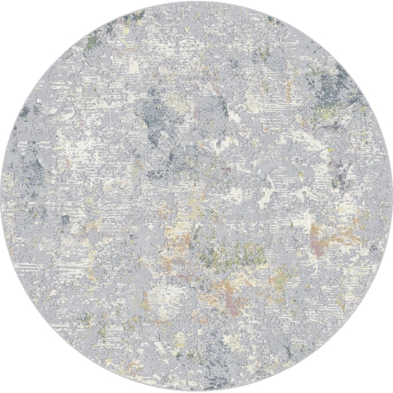 Photos - Area Rug Mastercraft 52023/6424 Canyon Round Rug - Grey - 160cm Circle 