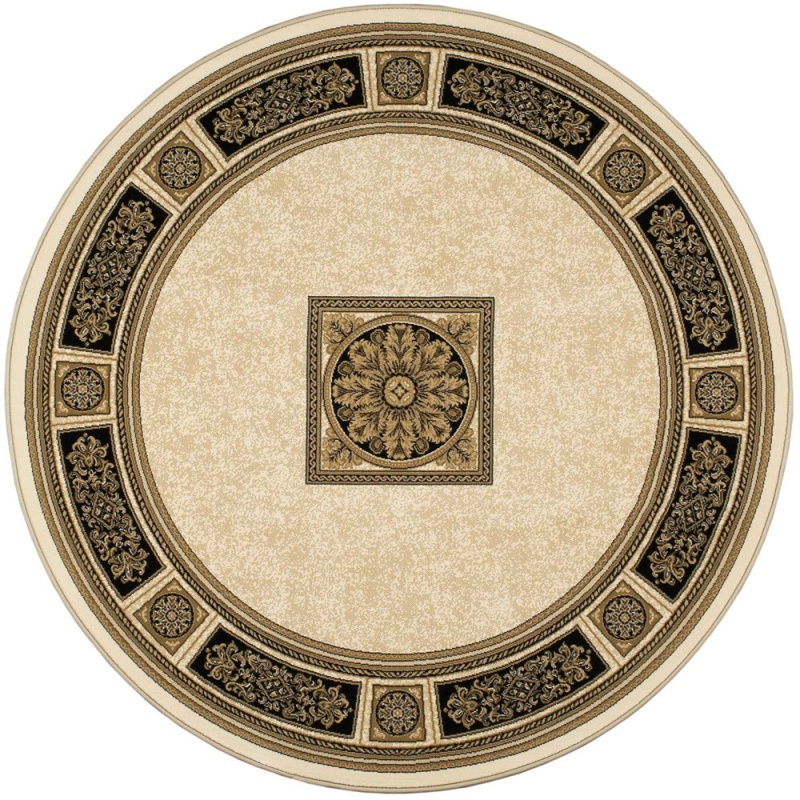 Mastercraft Mastercraft 057-0801/6223 Da Vinci Round Rug - Ivory/Black