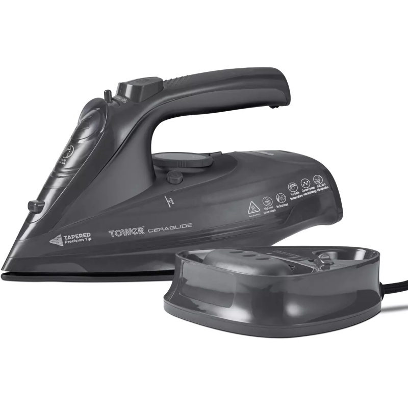 Tower T22008G Cord/Cordless Steam Iron - Grey