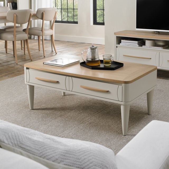 Delta Scandi Oak and Soft Grey Coffee Table