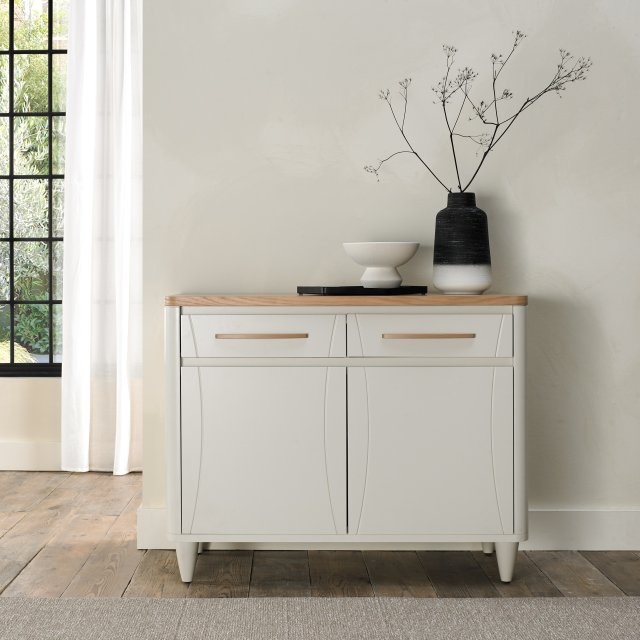 Delta Scandi Oak and Soft Grey Narrow Sideboard