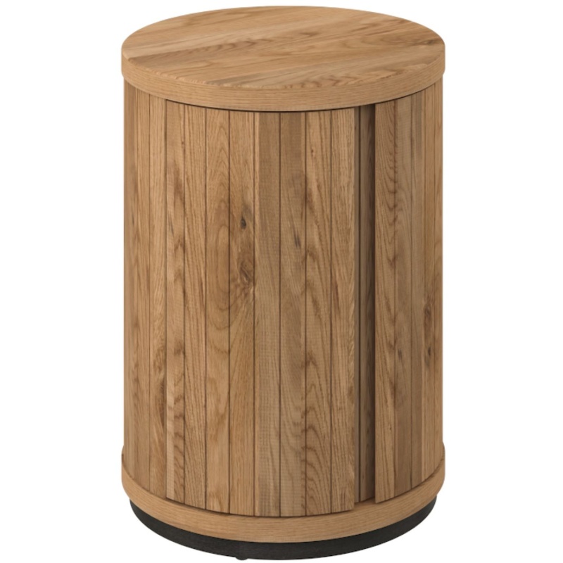 Kingston Rustic Oak Round Lamp Table