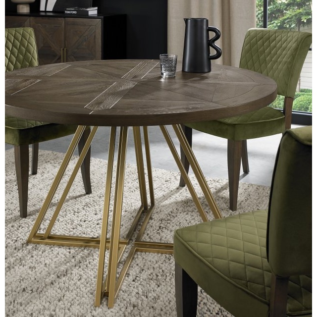 Vancouver Fumed Oak 4 Seater Circular Dining Table