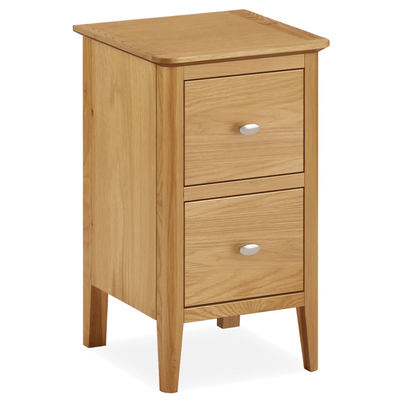 Hardwick Oak Narrow Two Drawer Bedside