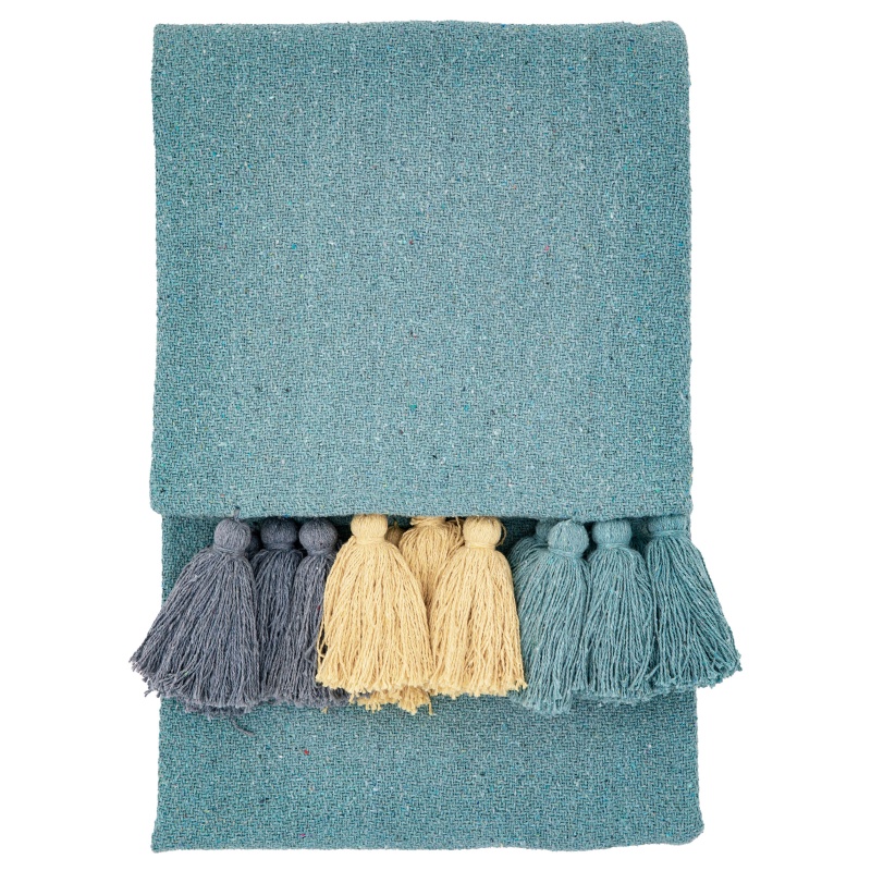 Reynosa Tassel Throw 130cm X 170cm - Teal