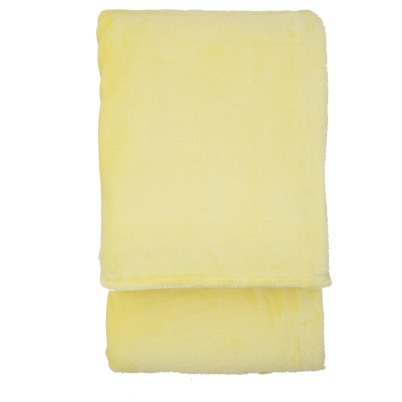 Santa Fe Fleece Super Soft Throw 200cm X 220cm- Lemon