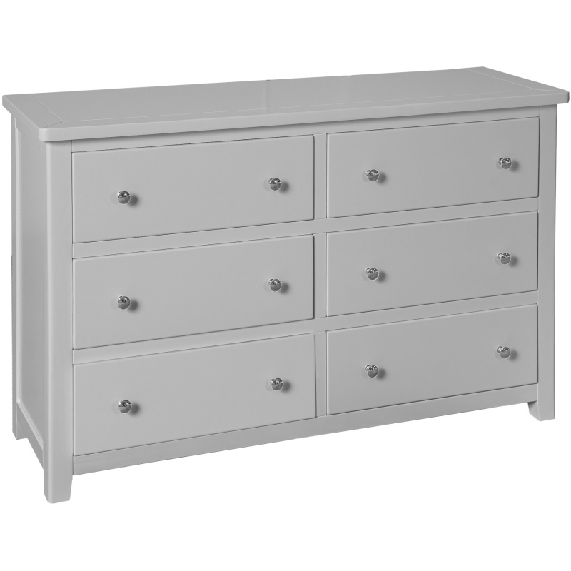 Cannes 6 Drawer Chest - Painted Pebble Grey