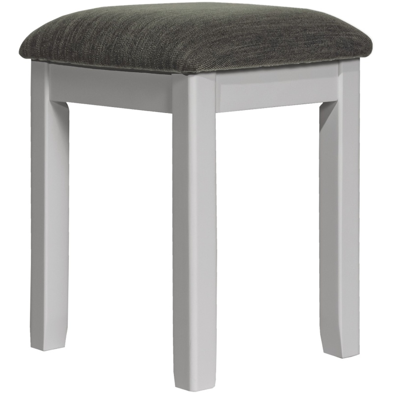 Cannes Upholstered Dressing Table Stool - Painted Pebble Grey