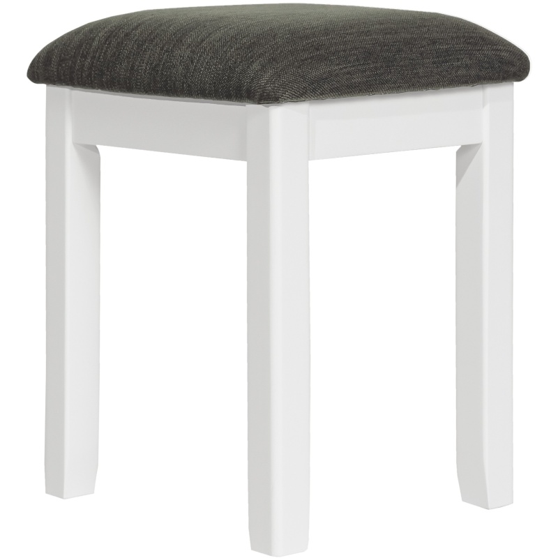 Cannes Upholstered Dressing Table Stool - Painted White