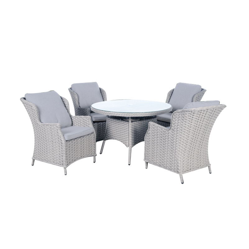 Downtown Cuba 4 Seat Dining Set - Grey