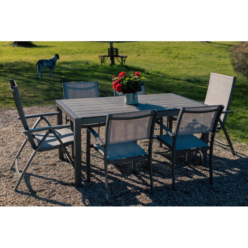 Lifestyle Garden Lifestyle Garden Solana 6 Seat Rectangular Dining Set - Grey