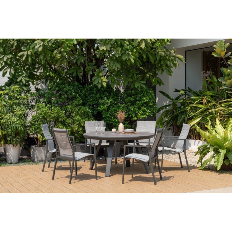 Lifestyle Garden Lifestyle Garden Urbanite 6 Seat Round Dining Set - Dark Grey