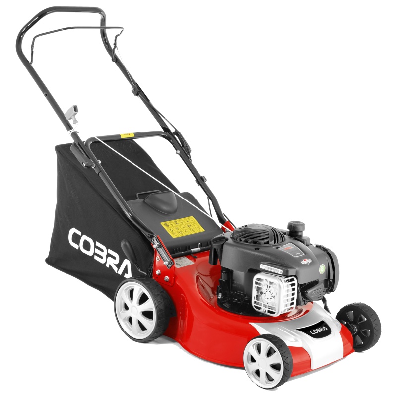 Cobra M40B 40cm 16inch Hand Propelled Petrol Powered Lawnmower In red/black