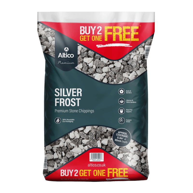 Altico Premium Natural Stone Chippings - Silver Frost - Bag