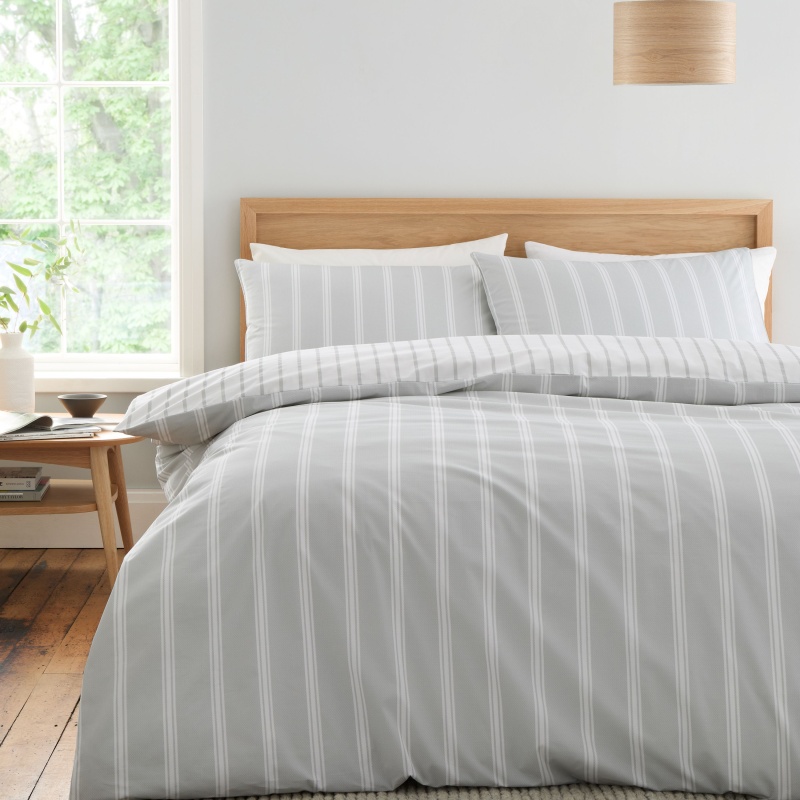 Bianca Ashford Stripe Duvet Set - Silver