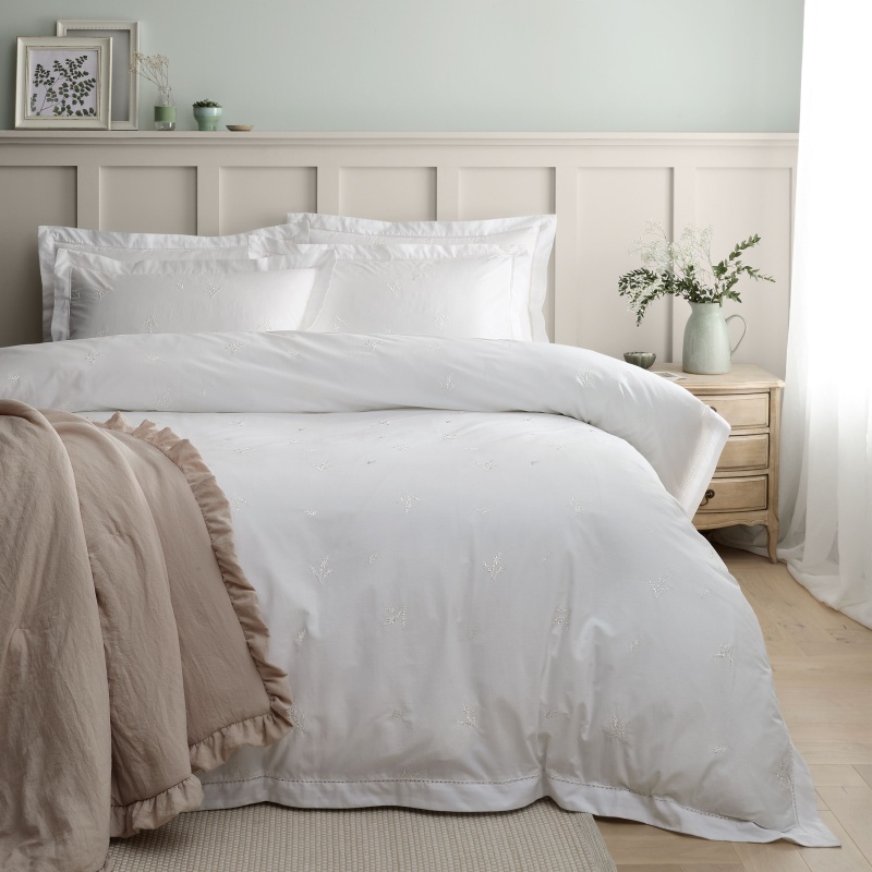 Bianca Lottie Embroidery Duvet Set - White