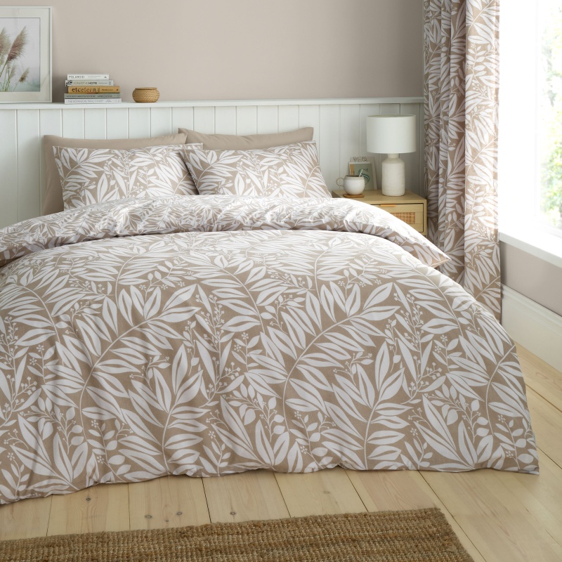 Catherine Lansfield Sorrel Leaf Duvet Set - Natural