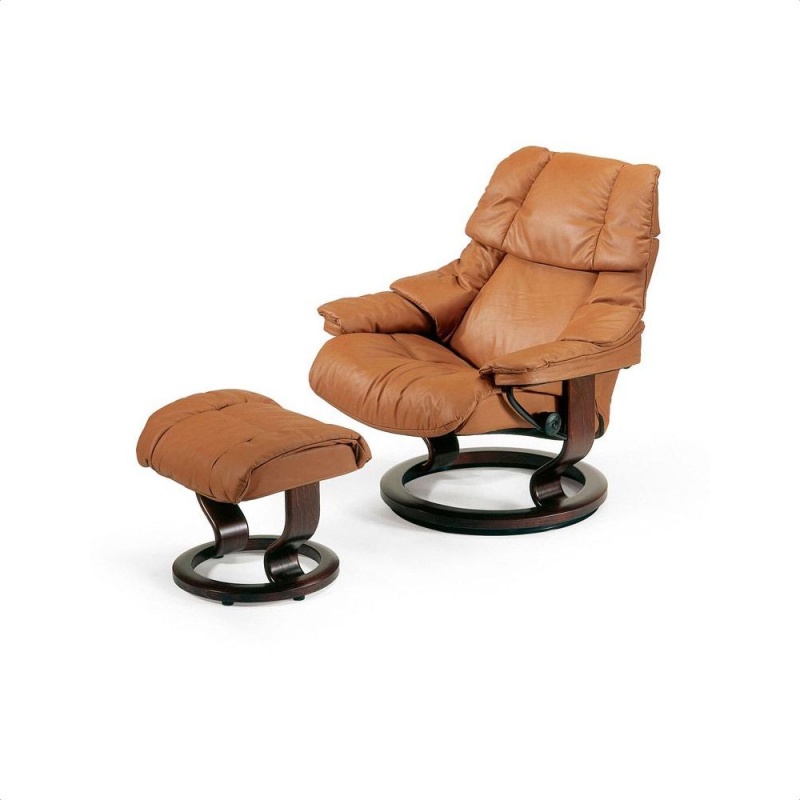 Stressless Reno Classic Chair and Footstool - Large - Fabric