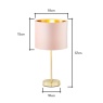 BHS Velvet Table Lamp Pink & Brass