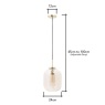 BHS Draper Glass Shade Ceiling Pendant Brass