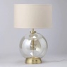 BHS Metro Clear Glass Sphere Table Lamps Lamp Satin Brass.