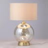 BHS Metro Clear Glass Sphere Table Lamps Lamp Satin Brass.