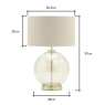 BHS Metro Clear Glass Sphere Table Lamps Lamp Satin Brass.