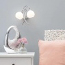 BHS Soni Wall Light, Chrome and Opal