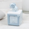 Elephant Letter Cube Money Box with Frame - Blue