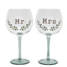 Love Story Mr & Mrs Gin Glasses Set