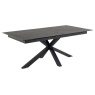 Heaven Extending Dining Table - Brown Ceramic With Matt Black Base