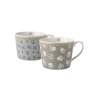 Laura Ashley Set of 2 Mugs Grey Floral