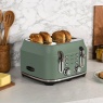 Rangemaster RMCL4201MG Classic 4 Slice Toaster - Green