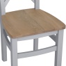 Easton Cross Back Dining Chair With Wooden Seat - Grey