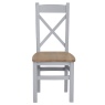 Easton Cross Back Dining Chair With Wooden Seat - Grey