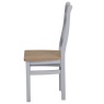 Easton Cross Back Dining Chair With Wooden Seat - Grey