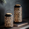 Downtown Pinecone LED Lantern Large - Black