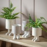 Polka Large Planter With Feet - White