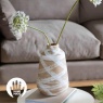 Tarka Reactive Large Vase - Brown/White