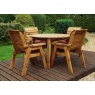 Charles Taylor Charles Taylor 4 Seater Round Table Set with Cushions, Parasol & Base