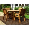 Charles Taylor Charles Taylor 4 Seater Round Table Set with Cushions, Parasol & Base