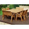 Charles Taylor Charles Taylor 8 Seater Square Table, Bench & Chair Set with Cushions, Parasol & Base