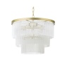 BHS BHS Aubrey 5 Light Ceiling Pendant Light - Brass/Frosted Glass