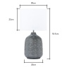 BHS BHS Cosgrove Patterned Ceramic Table Lamp - Dark Grey