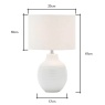 BHS BHS Gus Embossed Ceramic Table Lamp - White